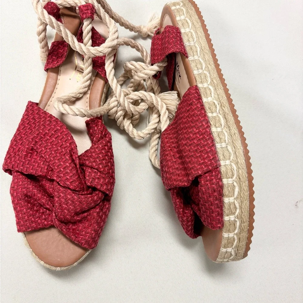 Mar Doce Mar Brazil Red Espadrille Sandals size 10